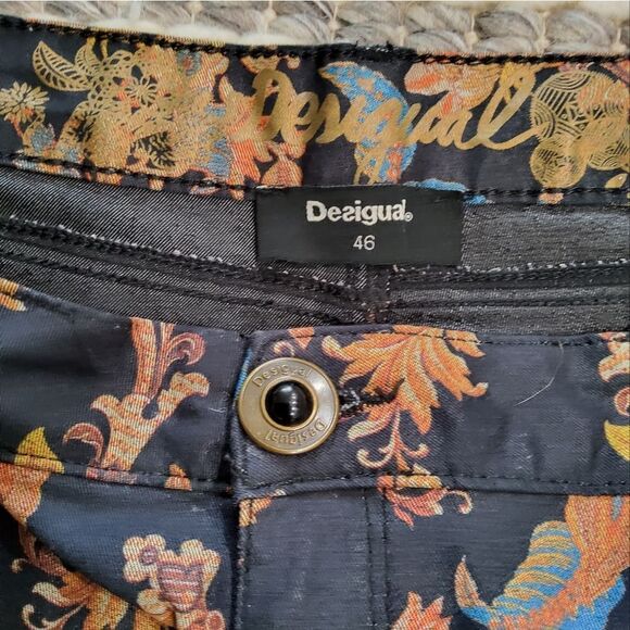 Desigual Exotic Cropped Jeans Size 46/14 - Picture 11 of 16